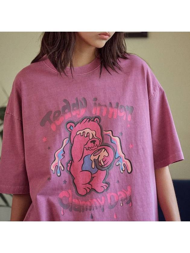 Honey Teddy Pigmented Short Sleeve T Shirt Dusty Pink - CPGN STUDIO - BALAAN 1