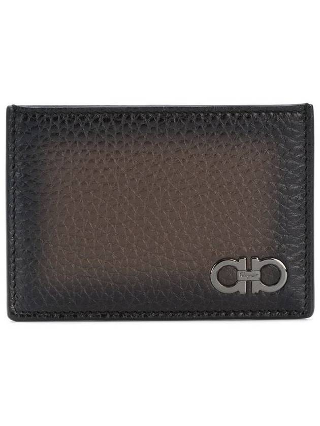 Gancini Logo Leather Card Wallet Brown - SALVATORE FERRAGAMO - BALAAN 1