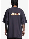 Jesus Loves Me Oversized Short Sleeve T-Shirt Navy - VETEMENTS - BALAAN 8