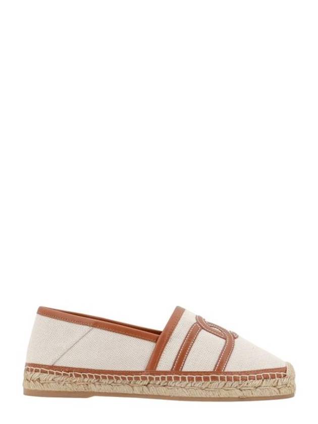 Kate Canvas Leather Espadrilles Shoes Beige - TOD'S - BALAAN 2