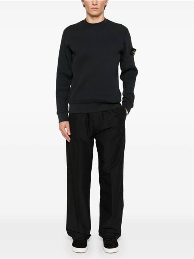 Organic Cotton Waffle Fleece Crewneck Sweatshirt  Black - STONE ISLAND - BALAAN 6