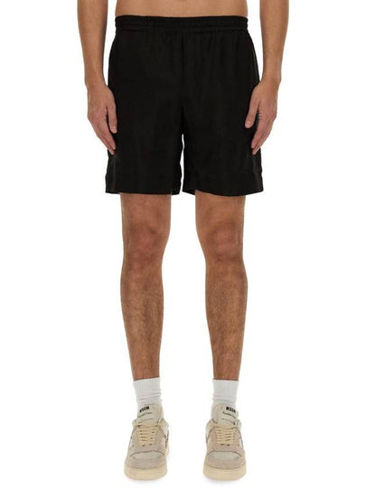 Embroidered Logo Shorts Black - MSGM - BALAAN 2