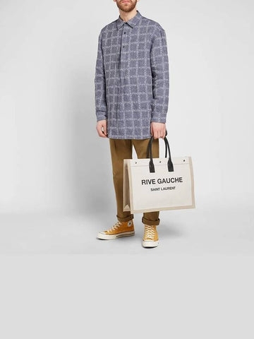 J.W ANDERSONLOGO GRID TUNIC LINEN SHIRT - JW ANDERSON - BALAAN 1