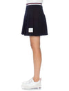 Women's Striped Band Cotton Pleated Skirt Navy - THOM BROWNE - BALAAN 7