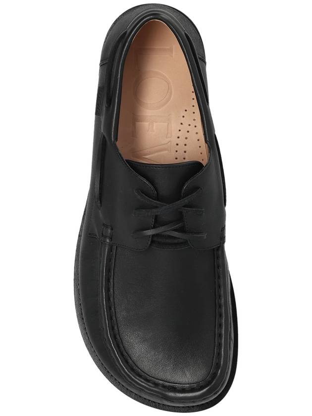 Loewe Shoes Campo Type Boat Shoe, Men's, Black - LOEWE - BALAAN 6