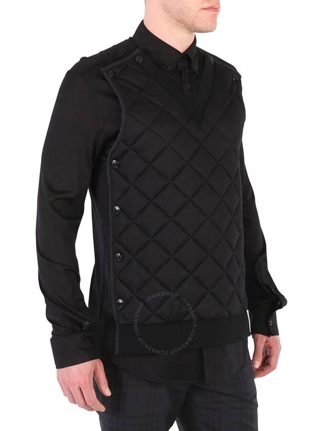 Burberry Men's Black Detachable Quilted Panel Formal Shirt, Brand Size 38 (Neck Size 15") - BURBERRY - BALAAN 3