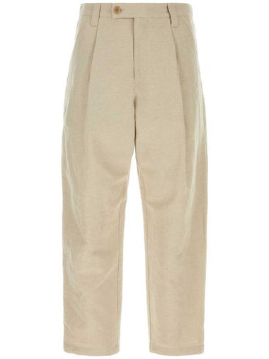 Renato Linen Cotton Straight Pants Beige - A.P.C. - BALAAN 1