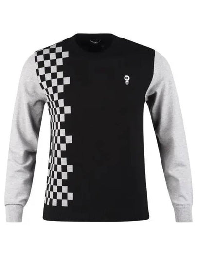 CHECKERBOARD ROUND NECK PULLOVER MAN'S SWEATERBDFMSW08 - BALLISTIC - BALAAN 2