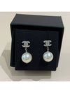 Metal Glass Strass Pearly White Earrings Silver - CHANEL - BALAAN 2