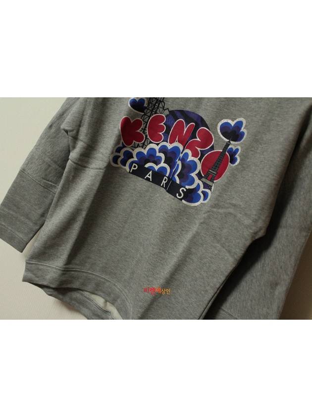 Gray Cloud Goddess Statue Logo Printing Sweatshirt - KENZO - BALAAN 6