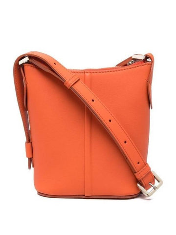 Women's Leather Rivier Mini Shoulder Bag Orange - MAX MARA - BALAAN 1