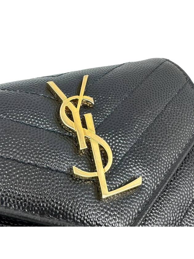 Women s 403943 Monogram Black Compact Gold Ring Wallet - SAINT LAURENT - BALAAN 5