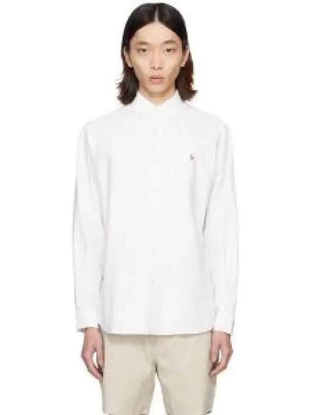 Men's Embroidered Pony Logo Oxford Long Sleeve Shirt White - POLO RALPH LAUREN - BALAAN 2