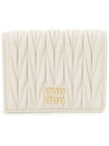 Matelasse Leather Half Wallet White - MIU MIU - BALAAN 2