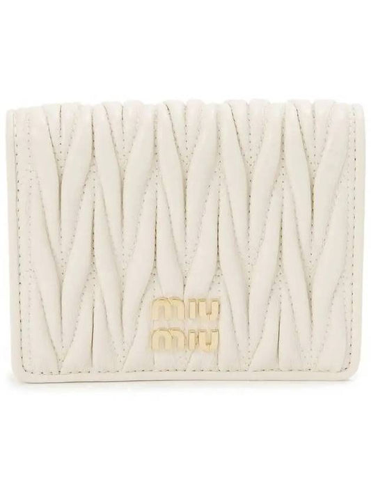 Matelasse Leather Half Wallet White - MIU MIU - BALAAN 2