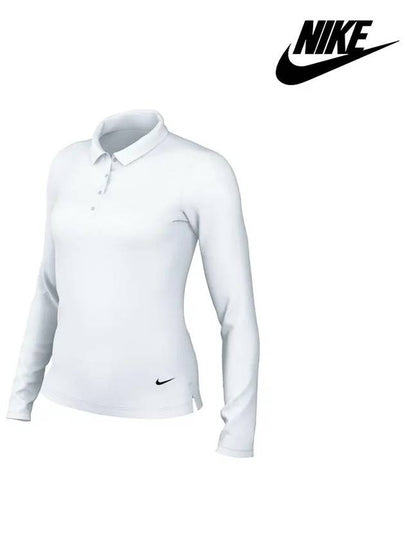 Women's Golf Dri Fit Victory Long Sleeve Polo Shirt White - NIKE - BALAAN 2