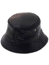 Intrecciato Leather Bucket Hat Black - BOTTEGA VENETA - BALAAN.