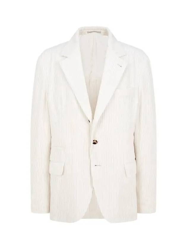 Men s Cashmere Cotton Corduroy Jacket White 271384 - BRUNELLO CUCINELLI - BALAAN 1