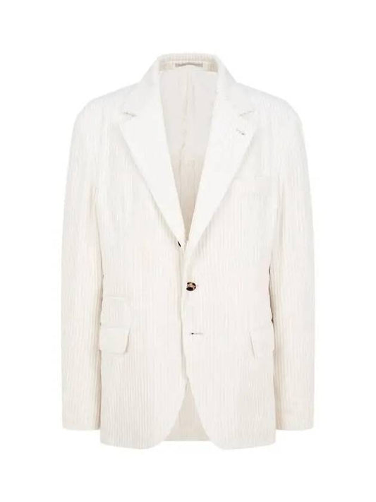 City Village 8th Anniversary 10 e Point 9 8 Men s Cashmere Cotton Corduroy Jacket White 271384 - BRUNELLO CUCINELLI - BALAAN 1