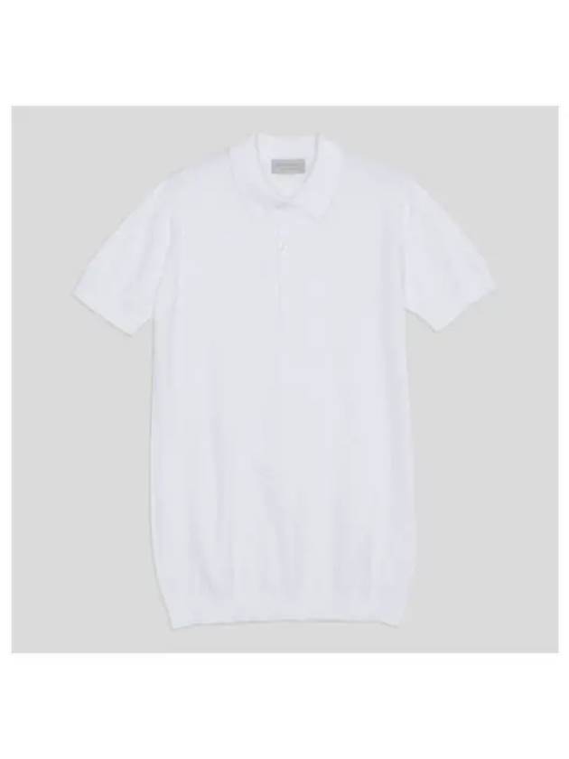 Roth knit pique collar shirt white - JOHN SMEDLEY - BALAAN 1