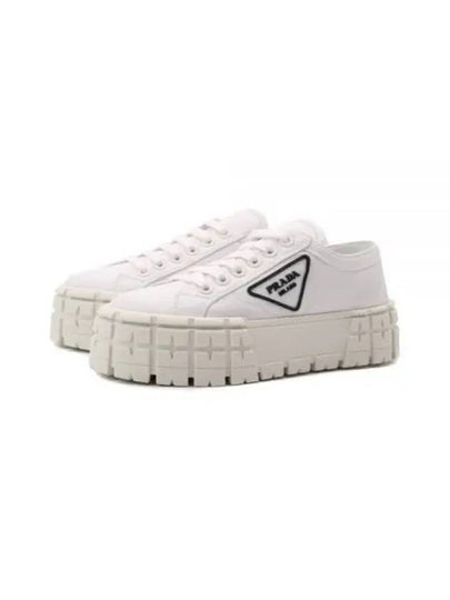 Double Wheel Re-Nylon Gabardine Low-Top Sneakers White - PRADA - BALAAN 2