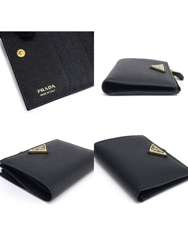 1ML050 Saffiano gold triangle logo half wallet - PRADA - BALAAN 8