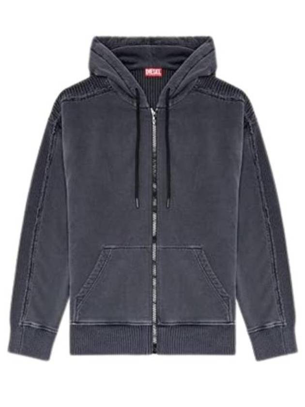 K Oberto Hybrid Jersey Knit Zip-Up Hoodie Dark Grey - DIESEL - BALAAN 2