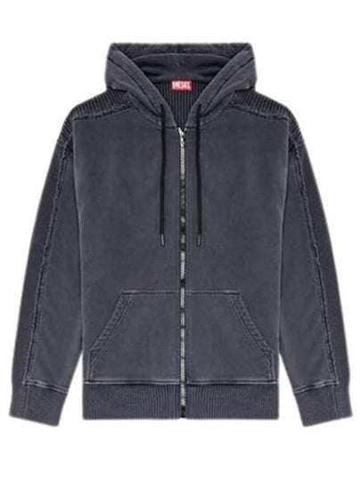 K Oberto Hybrid Jersey Knit Zip-Up Hoodie Dark Grey - DIESEL - BALAAN 2