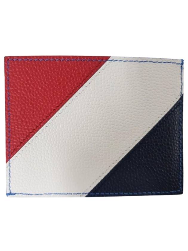 Pebble grain leather card holder case wallet sky blue - THOM BROWNE - BALAAN 5