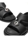 Aqua Grained Calfskin Sandal Black - DIOR - BALAAN 6