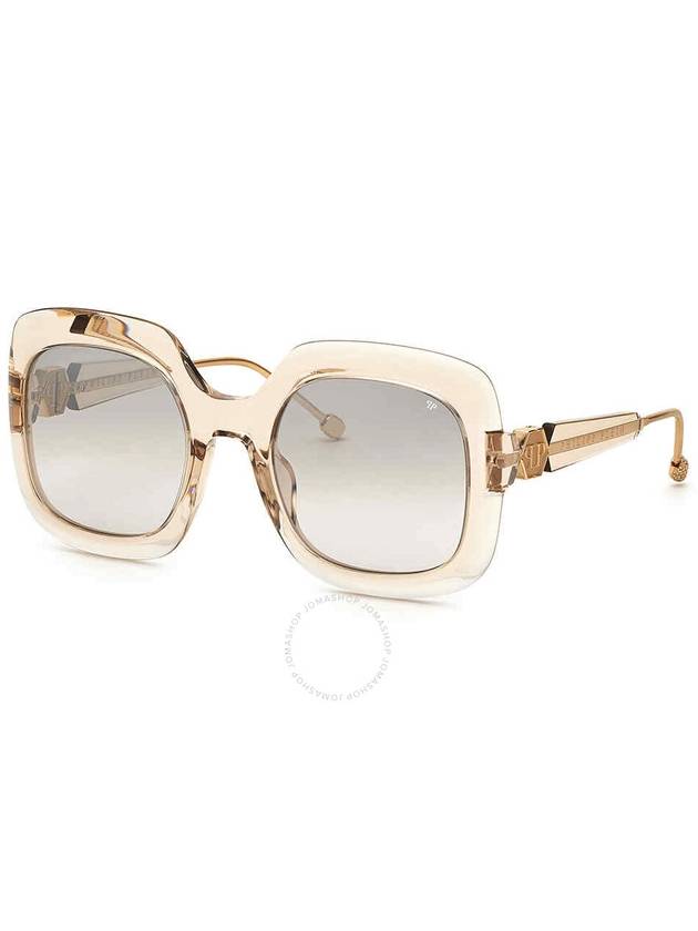 Philipp Plein Light Brown Gradient Square Ladies Sunglasses SPP065S 6Y1G 55 - PHILIPP PLEIN - BALAAN 1