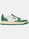 Men's Medalist Leather Low Top Sneakers Green - AUTRY - BALAAN 4