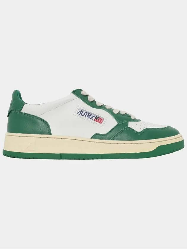 Men's Medalist Leather Low Top Sneakers Green - AUTRY - BALAAN 4