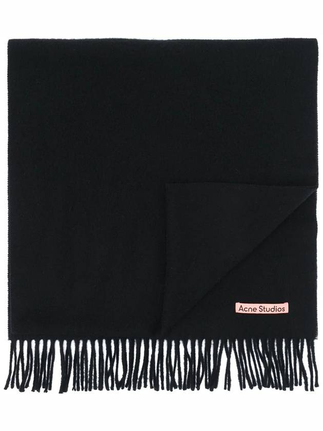 Wool Fringe Muffler Black - ACNE STUDIOS - BALAAN 3