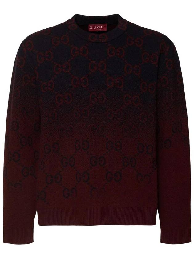 GG Degradé Wool Jacquard Knit Top Bordeaux Dark Blue - GUCCI - BALAAN 2