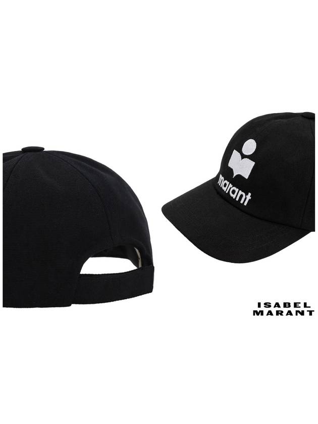 Isabel Marant Women's Tyrone Logo Cap Black Ecru CQ001XFB A3C05A BKEC - ISABEL MARANT ETOILE - BALAAN 5