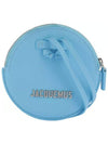 Metal Logo Round Strap Coin Purse Blue - JACQUEMUS - BALAAN.