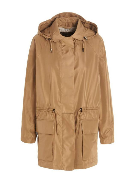 Women's Neo Hoshi Hooded Jacket Beige - LORO PIANA - BALAAN.