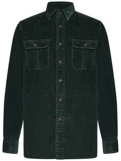 Corduroy Long Sleeve Shirt Green - POLO RALPH LAUREN - BALAAN 2