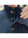 Wappen Patch Button Knit Top Navy - STONE ISLAND - BALAAN 9