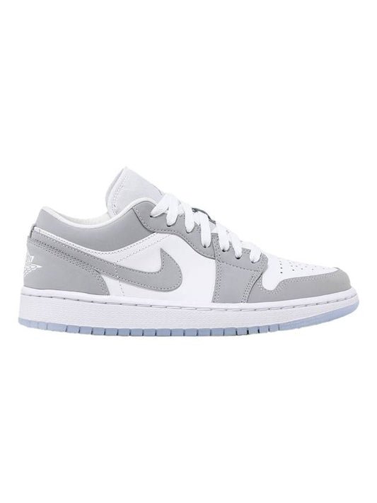 Air Jordan 1 Low Top Sneakers White Wolf Grey - NIKE - BALAAN 1