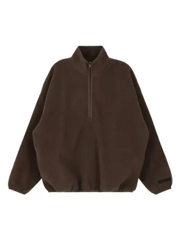 FEAR OF GOD ESSENTIALS Brushed Half Zip Pullover Brown - FEAR OF GOD ESSENTIALS - BALAAN 1