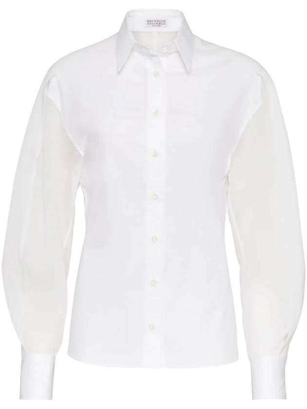 Organza Panel Button Shirt M0091MI926C159 - BRUNELLO CUCINELLI - BALAAN 1