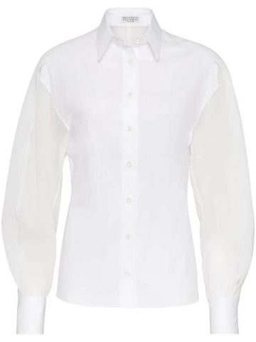 Organza Panel Button Shirt M0091MI926C159 - BRUNELLO CUCINELLI - BALAAN 1