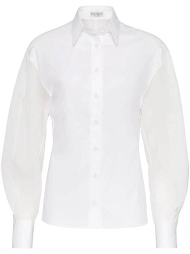 Organza Panel Button Shirt M0091MI926C159 - BRUNELLO CUCINELLI - BALAAN 1