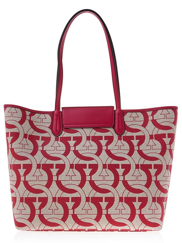 Gancini Monogram Small Tote Bag Red - SALVATORE FERRAGAMO - BALAAN 5