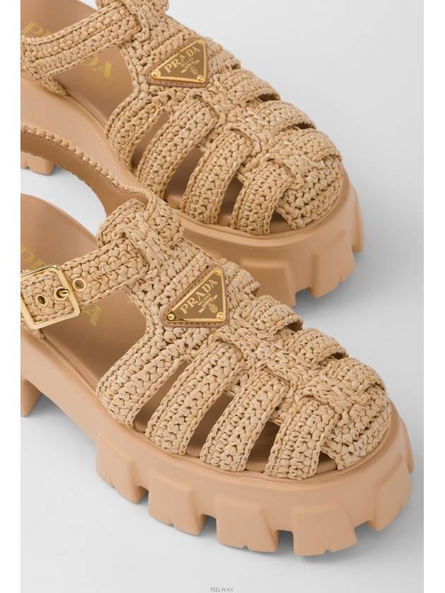 Monolith Crochet Cage Sandals Natural - PRADA - BALAAN 5