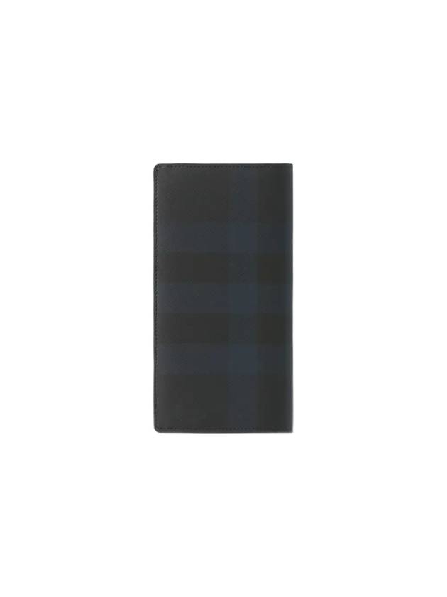 Coated Canvas Check Motif Long Wallet Navy - BURBERRY - BALAAN 3