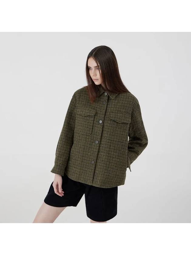 Wool Check Shirt Outer Green - VOYONN - BALAAN 5