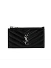 Fragment Quilted Zipper Card Wallet Black - SAINT LAURENT - BALAAN 9